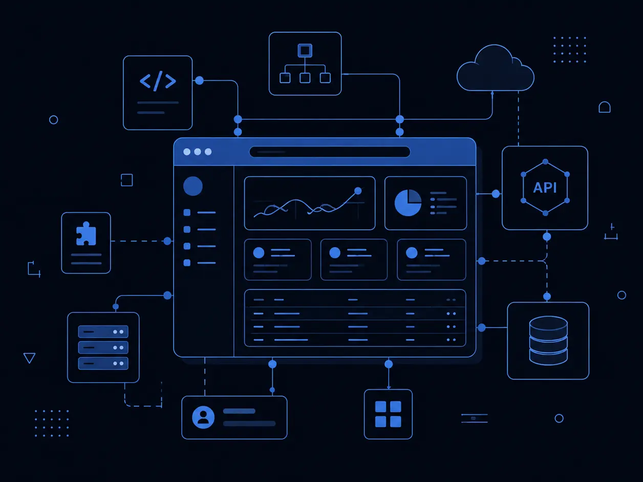 RumahKodingku product dashboard interface showing analytics and team management