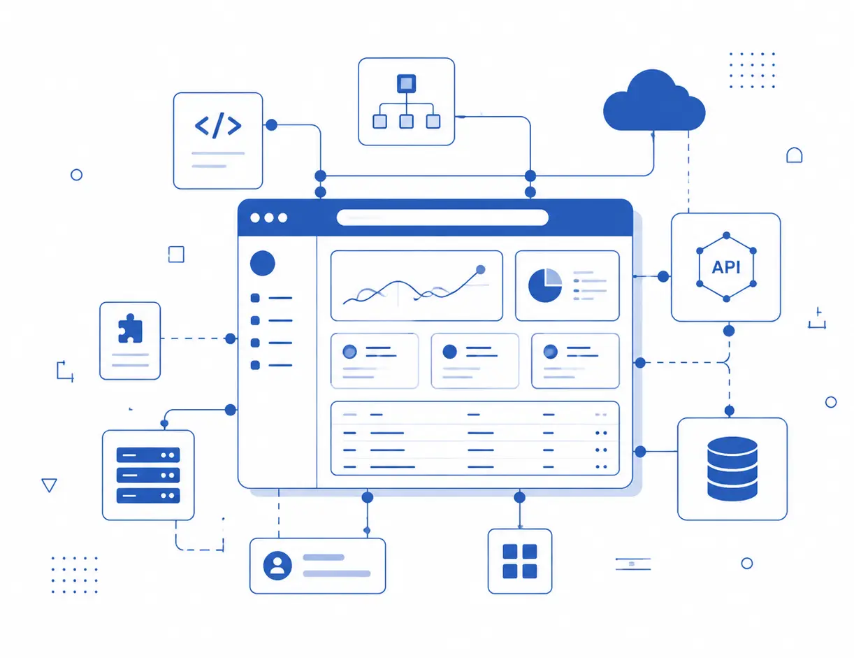 RumahKodingku product dashboard interface showing analytics and team management